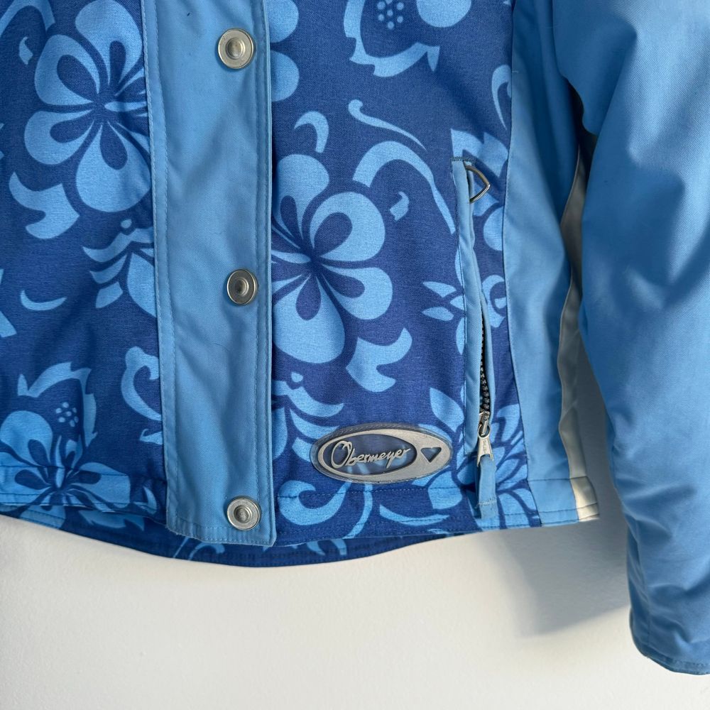 Vintage Obermeyer Ski Puffer Jacket Womens 6 Blue Floral 90s Snow Boarding‎ - Picture 4 of 16